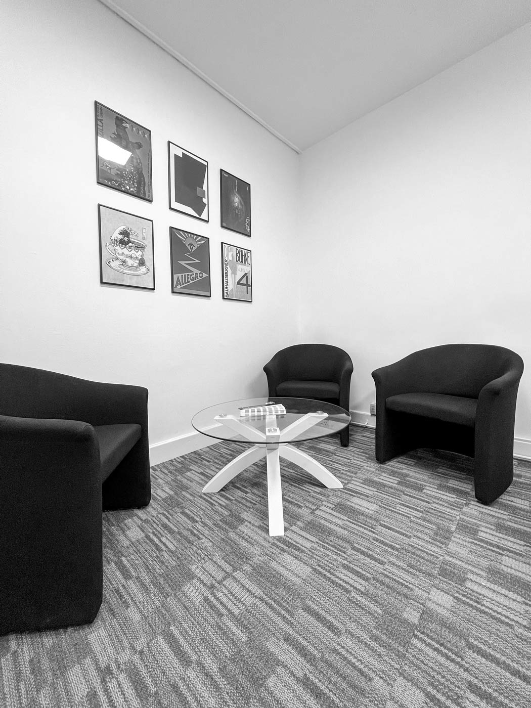 A photo of the CoreMorph studio showing the meeting area