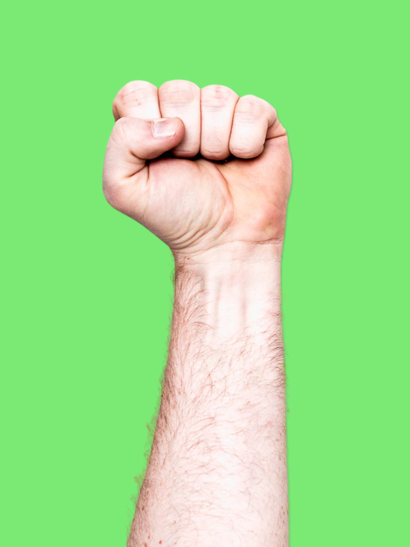 A fist on the CoreMorph green background
