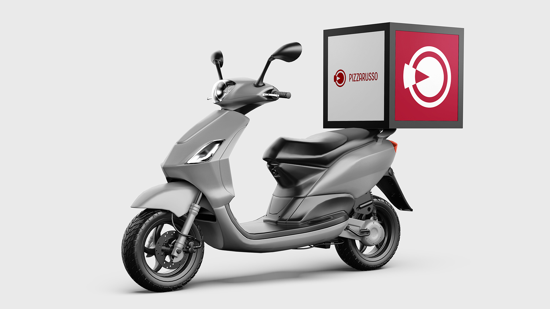 A brand design displayed on a scooter mockup
